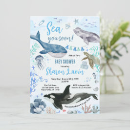 Convite Chá de Bebê Debaixo do Mar Menino Azul