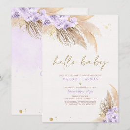 Convite Chá de Bebê Deserto Tropical Boêmio Grama das Pamp