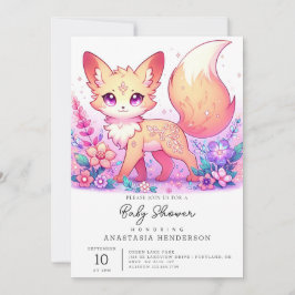 Convite Chá de Bebê do Adorável Raposo da Fantasia