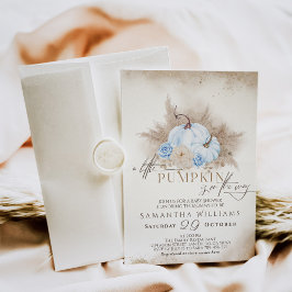 Convite Chá de bebê do Boho com Aquarela Azul