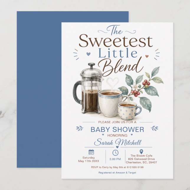 Convite Chá de Bebê do Café Blend Mais Doce (Frente/Verso)