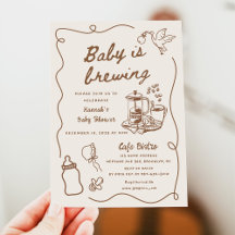 Chá de Bebê do Café Desenhado Está Cozinhando