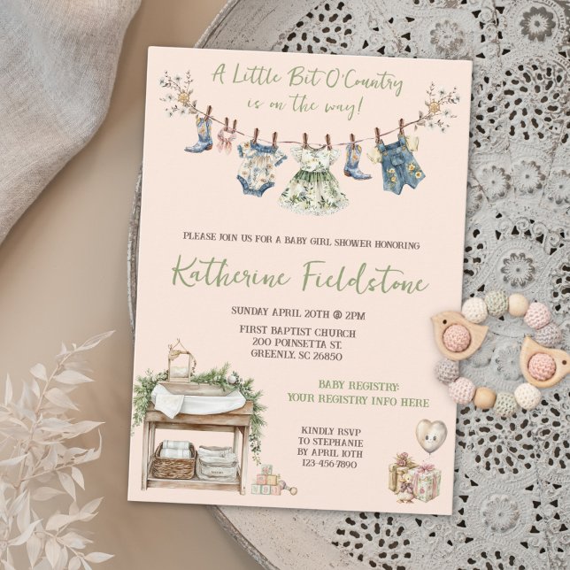 Convite Chá De Bebê Do Campo (Criador carregado)