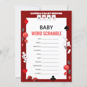 Convite Chá de Bebê do Cassino Ás - Nome Editável, 5x7