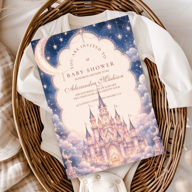 Convite Chá de Bebê do Castelo da Princesa Celestial (Criador carregado)