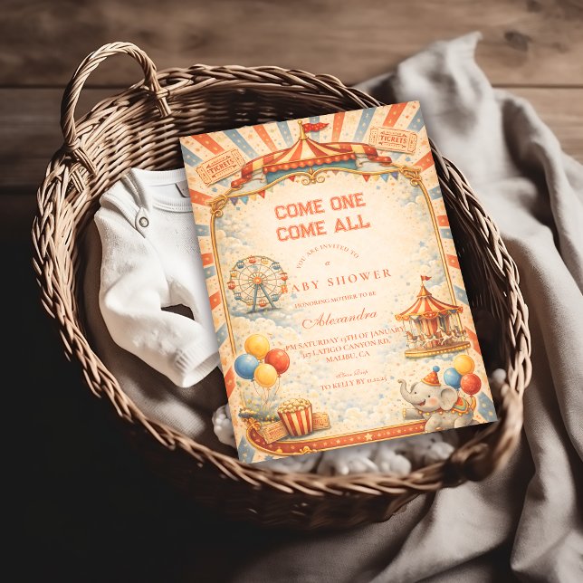 Convite Chá de Bebê do Circo do Livro de Histórias (Criador carregado)