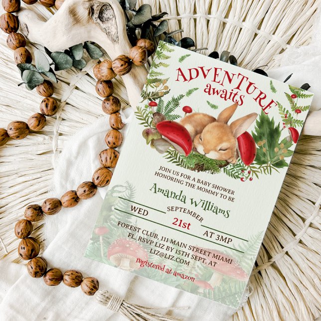 Convite Chá de Bebê do Coelho da Floresta (Criador carregado)