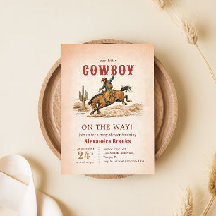 Convite Chá de Bebê do Cowboy do Deserto Ocidental