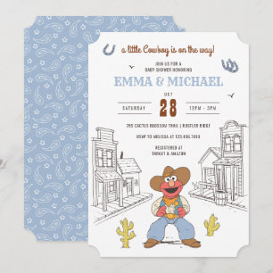 Convite Chá de Bebê do Cowboy Elmo da Rua Sésamo