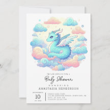 Chá de Bebê do Dragão de Desenho Animado