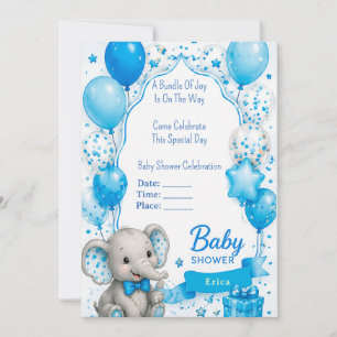 Convite Chá de Bebê do Elefante Adorável 🐘