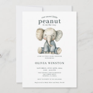 Convite Chá de Bebê do Elefante Amendoim