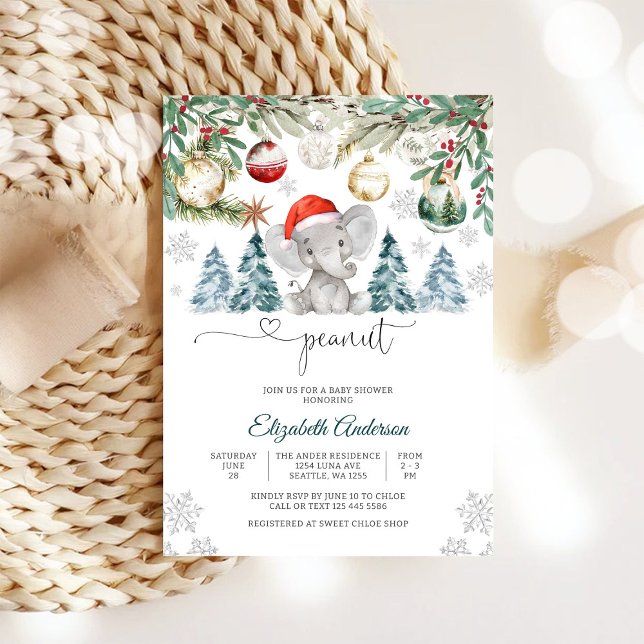Convite Chá de Bebê do Elefante de Inverno (Criador carregado)