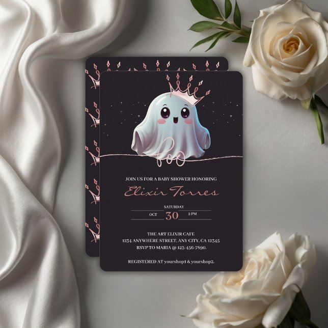 Convite Chá de Bebê do Fantasminha da Noite de Halloween P (Criador carregado)