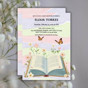 Convite Chá de Bebê do Livro de Histórias Caprichoso