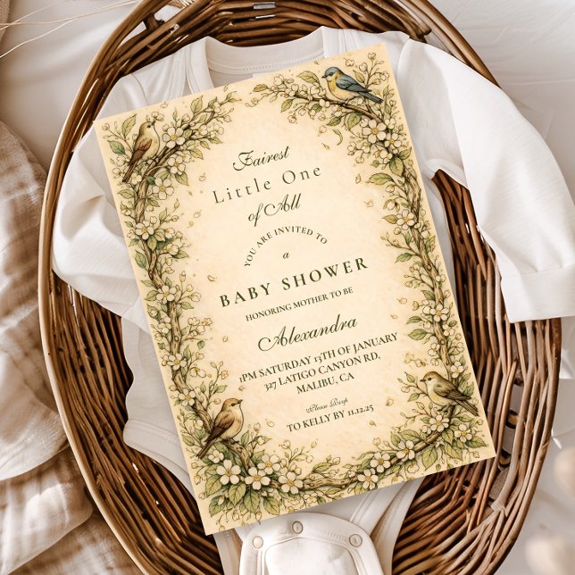 Convite Chá de Bebê do Livro de Histórias dos Pássaros da  (Criador carregado)