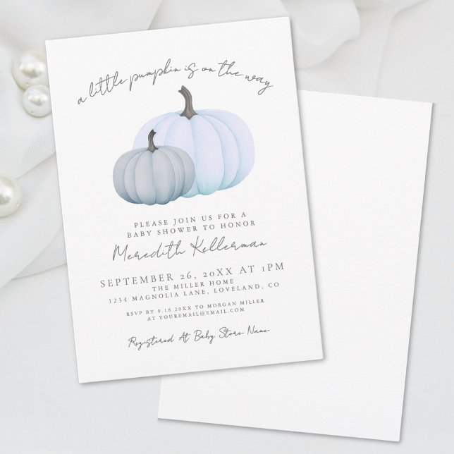 Convite Chá de Bebê do Menino Abóbora (Pumpkin Boy Baby Shower Invitation)