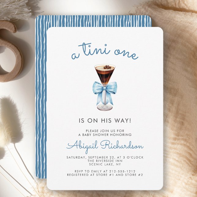 Convite Chá de Bebê do Menino Tini One Espresso Martini Az (Criador carregado)