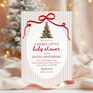 Convite Chá de Bebê do Merry Little Coquette Árvore de Nat