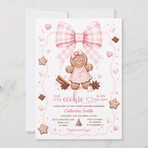 Convite Chá de Bebê do Nosso Pequeno Biscoito Rosa