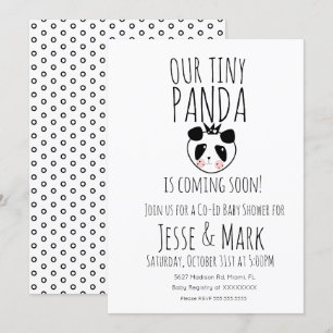 Convite Chá de Bebê do Panda Bebê Moderno Fofo