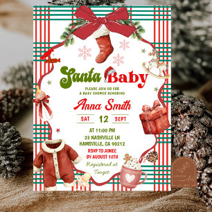 Convite Chá de Bebê do Papai Noel Natal Caprichoso