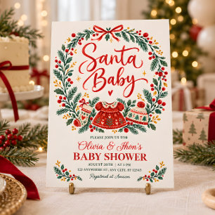 Convite Chá de Bebê do Papai Noel Natal Folclore