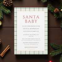 Chá de Bebê do Papai Noel Xadrez Préppy