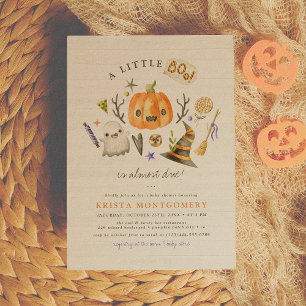 Convite Chá de Bebê do Pequeno Boo Abóbora de Halloween