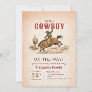 Convite Chá de Bebê do Pequeno Cowboy