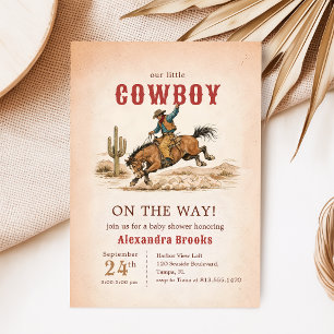 Convite Chá de Bebê do Pequeno Cowboy