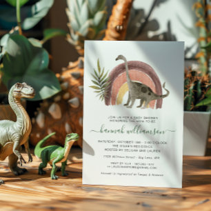 Convite Chá de Bebê do Pequeno Dinossauro