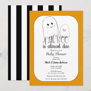 Convite Chá de Bebê do Pequeno Fantasma de Halloween BOO