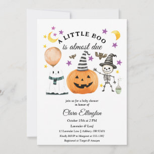 Convite Chá de Bebê do Primeiro Halloween da Pequena Abóbo