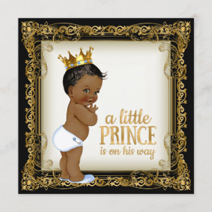 Convite Chá de Bebê do Príncipe Afro-Americano