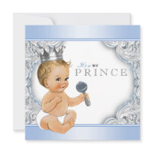 Chá de Bebê do Príncipe Azul Prata Baby Blue
