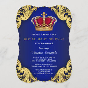 Convite Chá de Bebê do Príncipe Fancy Royal