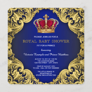 Convite Chá de Bebê do Príncipe Fancy Royal