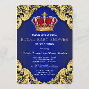 Convite Chá de Bebê do Príncipe Fancy Royal