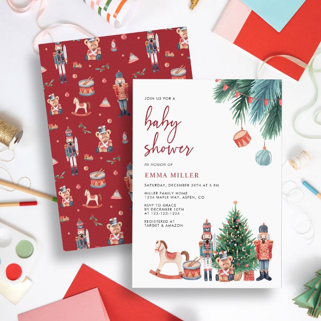 Convite Chá de Bebê do Quebra-Nozes (Nutcracker Baby Shower Invitation
)