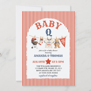 Convite Chá de Bebê do Ursinho Burger Baby-Q