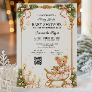 Convite Chá de Bebê do Ursinho e Fitas de Natal