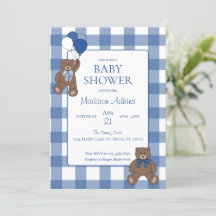 Chá de Bebê do Ursinho Teddy Azul Bebê Menino