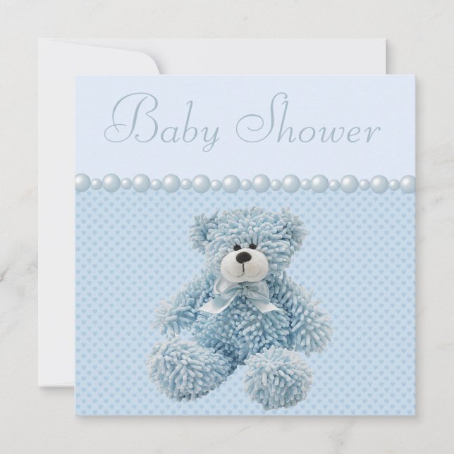 Convite Chá de Bebê do Urso Azul (Frente)