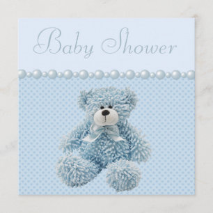 Convite Chá de Bebê do Urso Azul