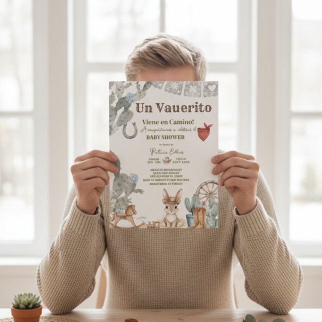 Convite chá de bebê do vaquerito Vaquerito Viene Camino (Criador carregado)