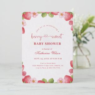 Convite Chá de Bebê Doce com Frutas em Aquarela