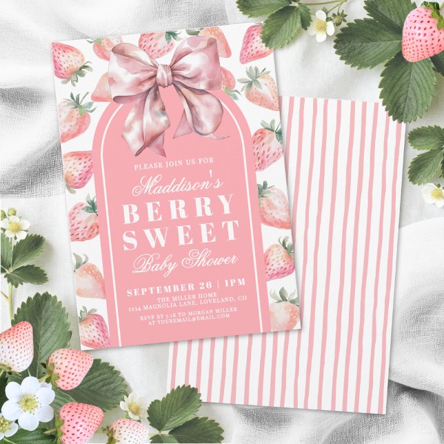 Convite Chá de Bebê Doce como Mirtilo (Berry Sweet Baby Shower Invitation)