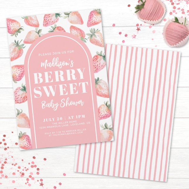 Convite Chá de Bebê Doce como Mirtilo (Berry Sweet Baby Shower Invitation )