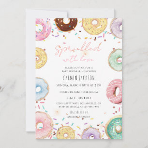 Convite Chá de Bebê Donut Polvilhado Com Amor
